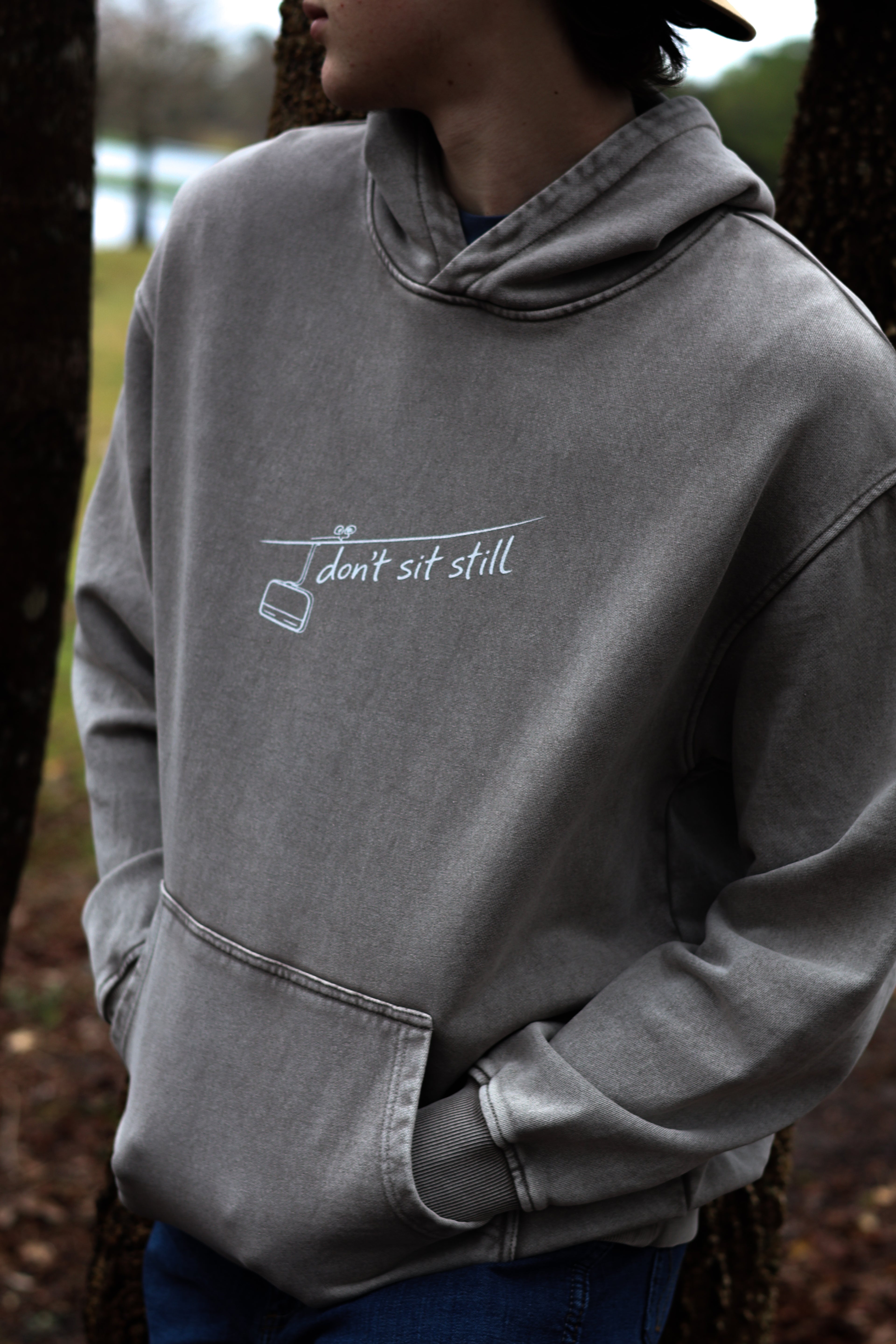 Snow Washed Loose Cotton Hoodie