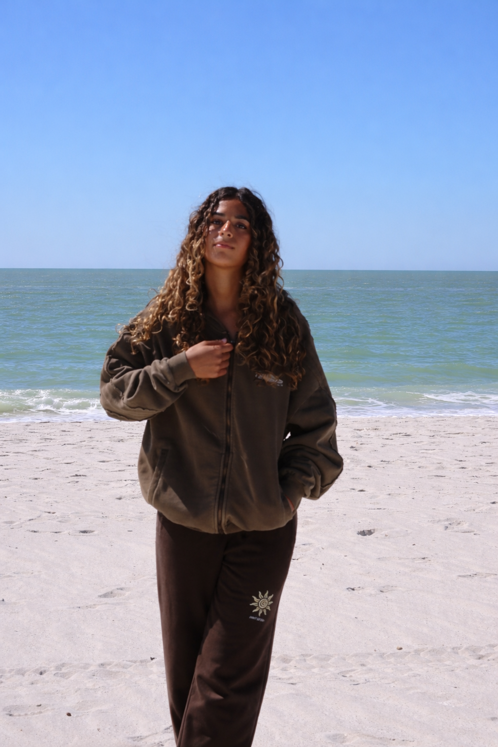 Malibu Ruffled Vintage Zip up